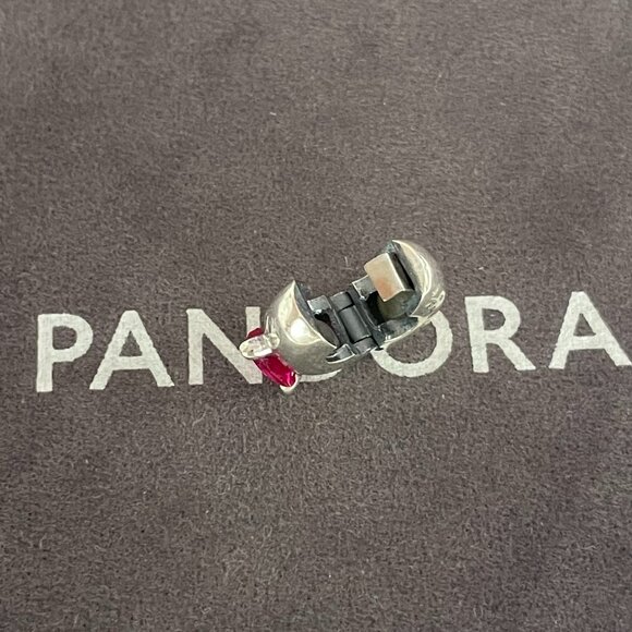 Pandora Red Heart Solitaire Clip Charm - Picture 2 of 5